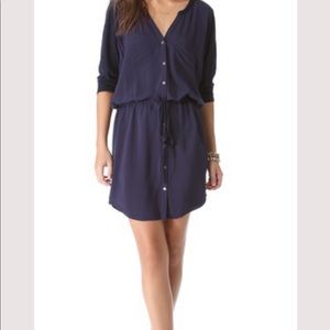 SOFT JOIE Button Dress in Navy S
